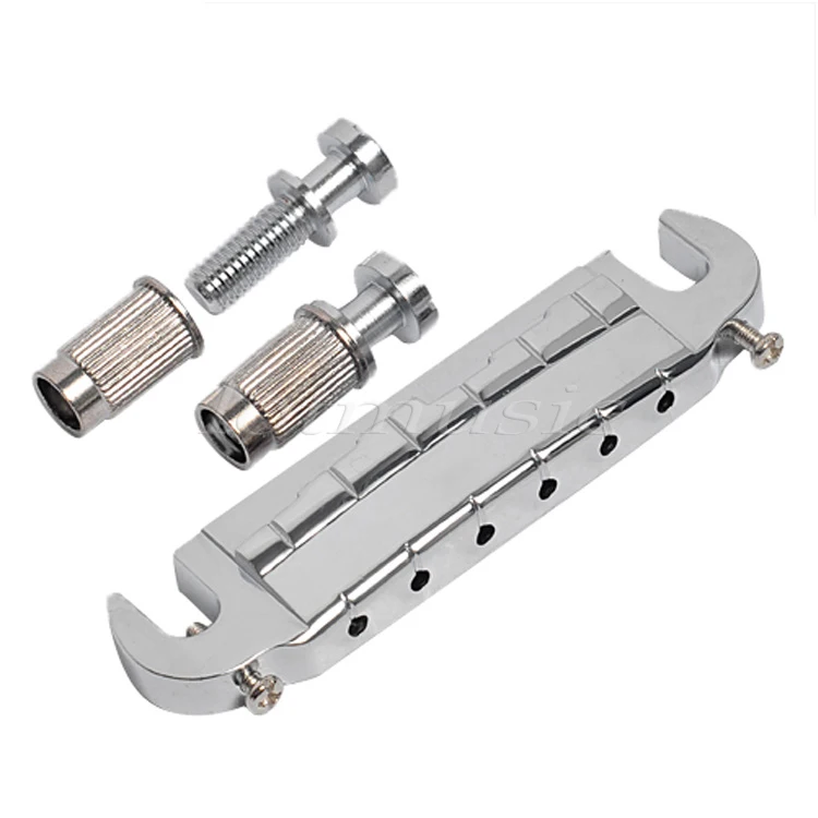 Седло гитара Мост Tailpiece С Запахом Wrap Around 6 Струны для Электрогитары Частей