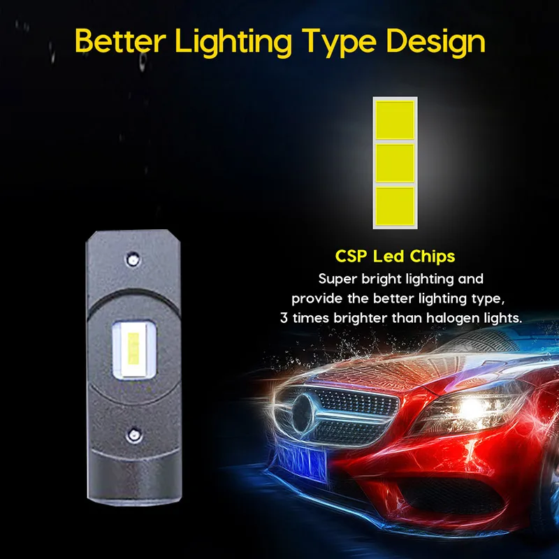 Супер яркая H4 Светодиодная лампа H7 LED H11 H8 H1 Canbus Автомобильная фара HB3 9005 9006 HB4 10000LM
