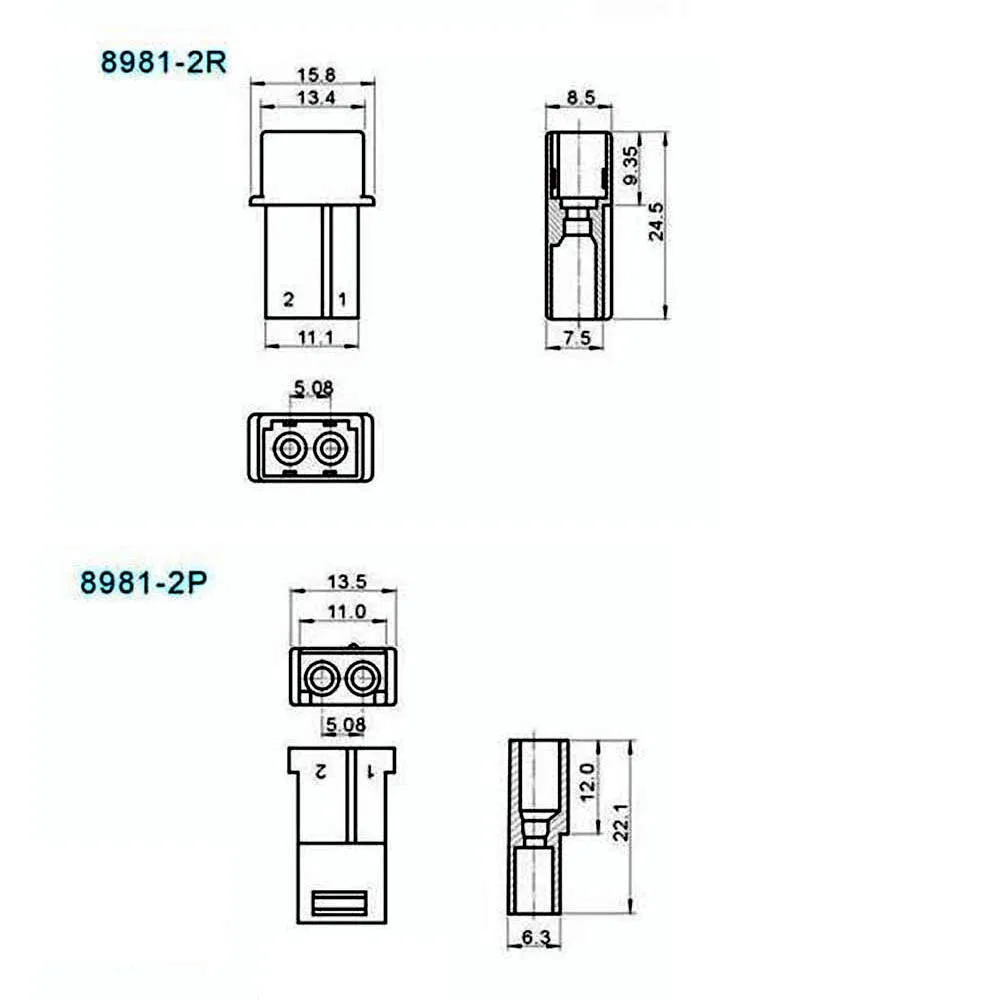 1 Набор 5 08 мм 2 Pin нейлоновый мужской + женский Мощность штекер Наборы с терминал 8981