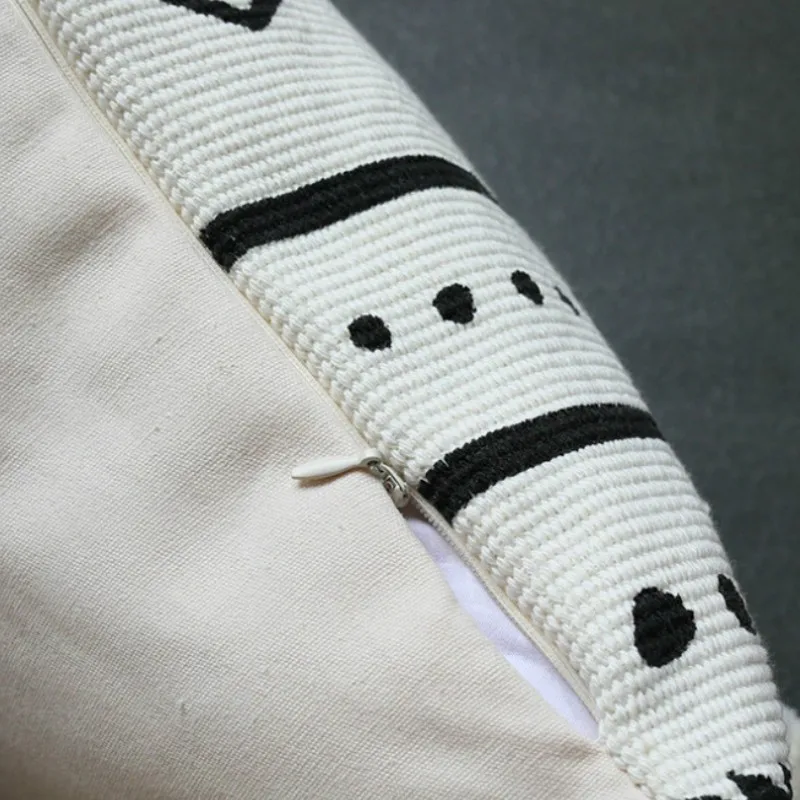 Бело-черные подушки подушка в стиле бохо оригинальная декоративная