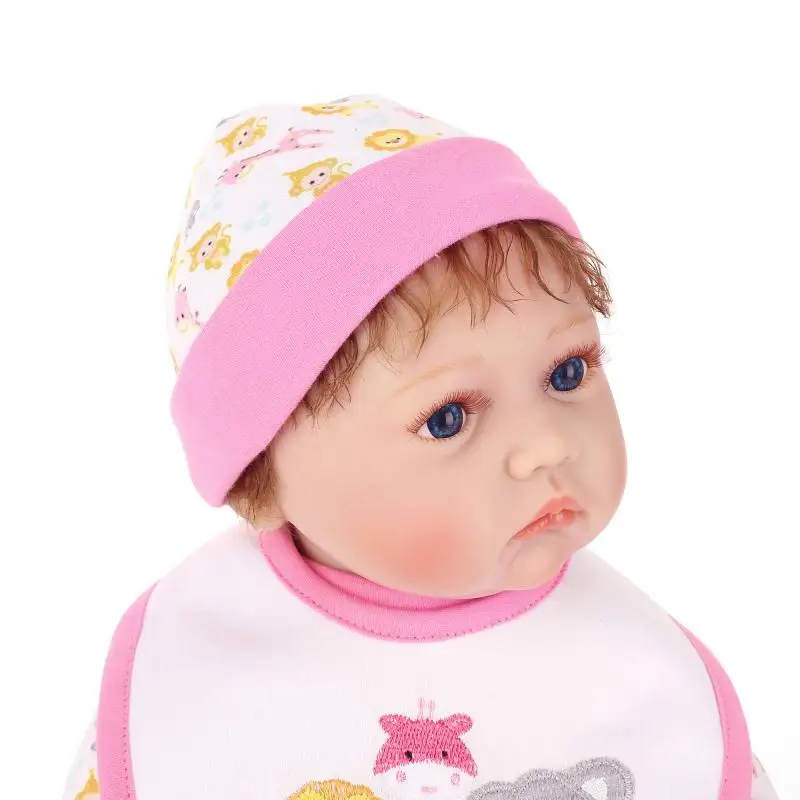 

22 Inch Doll Reborn Silicone Vinyl Cotton Body Babies for Girls Mohair Realistic Alive Soft Baby Doll Bonecas Gifts