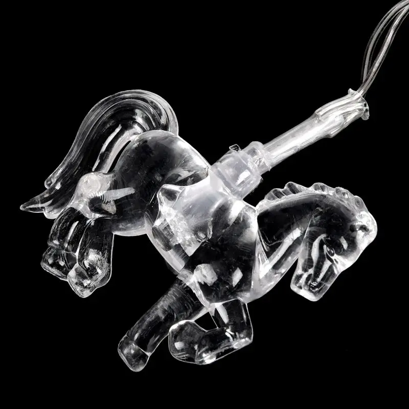 Светодиодная гирлянда с декором в виде лошади 10 ламп сказочный праздничный свет