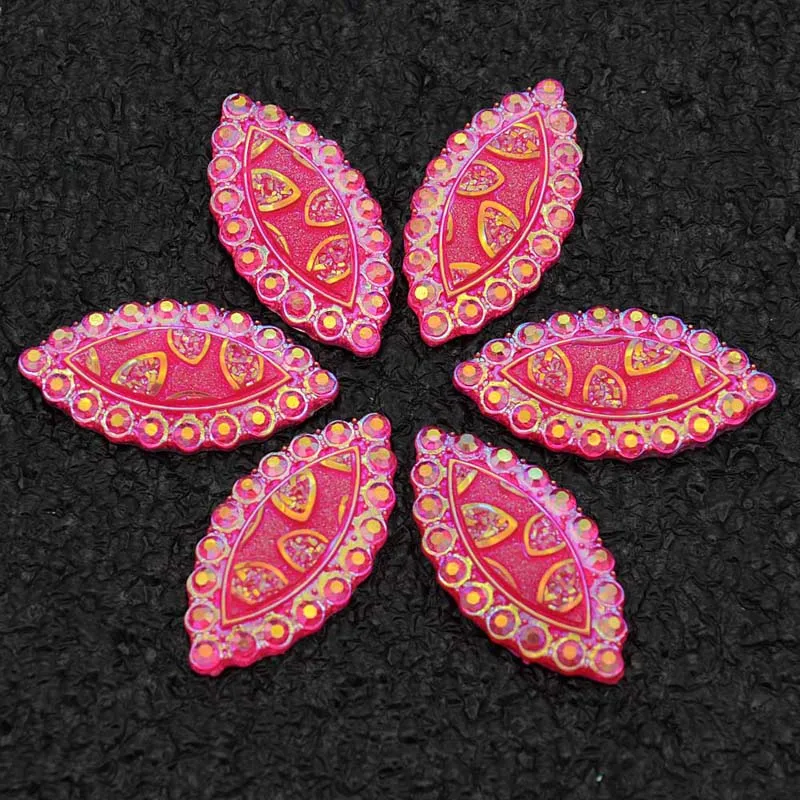 Hot Pink BOLIAO 20 шт 15*30 мм конский глаз смолы Стразы Flatback кристалл сшить домашний декор DIY - Цвет: Hot Pink