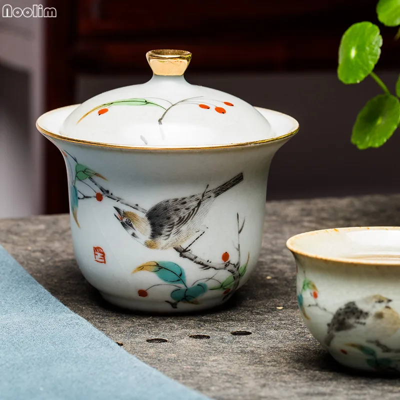 Антикварная чашка NOOLIM Jingdezhen ручная роспись узор Птицы чайная креативная чаша с