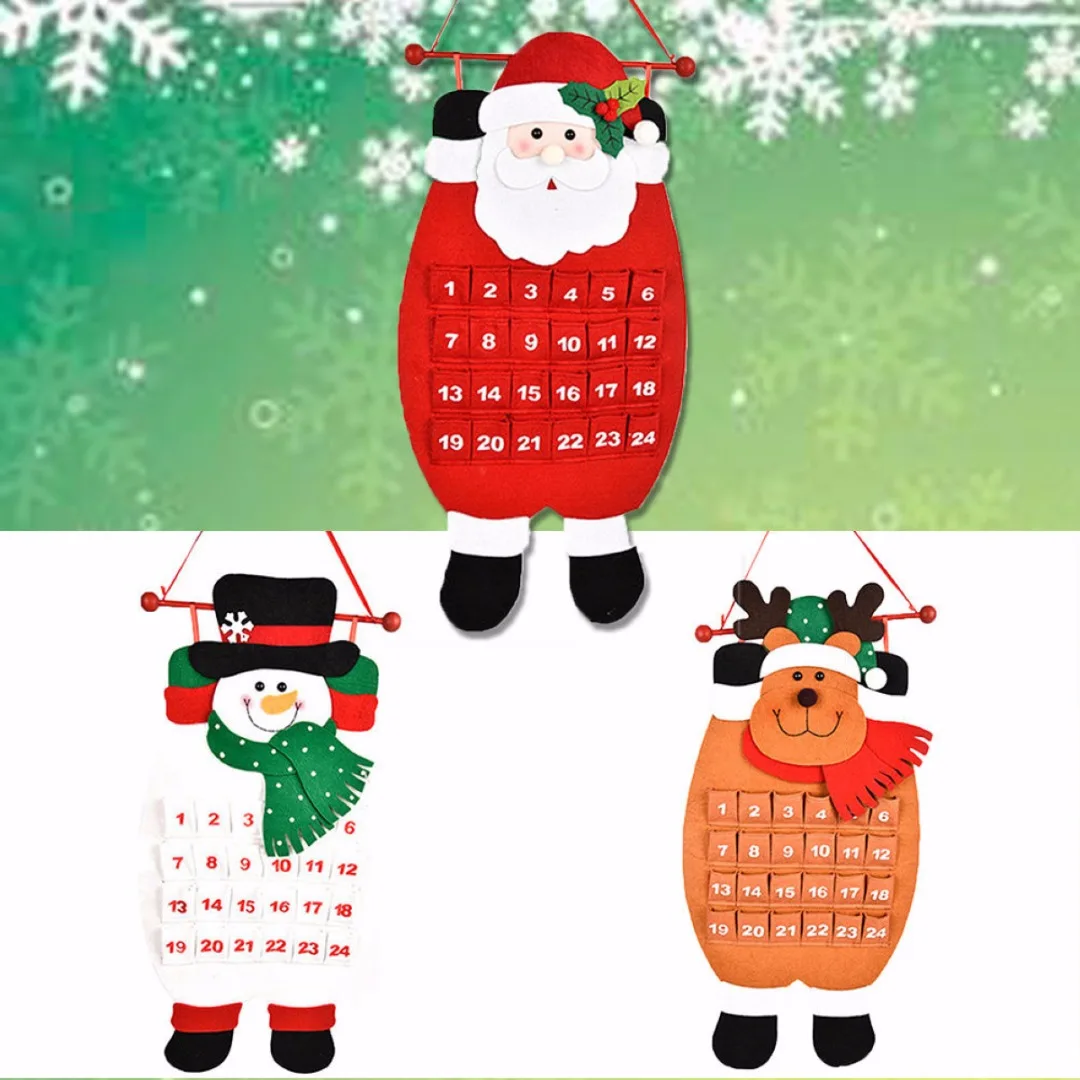 Новинка 2018 г. новогодний декоративный подвесной календарь с Санта-Клаусом