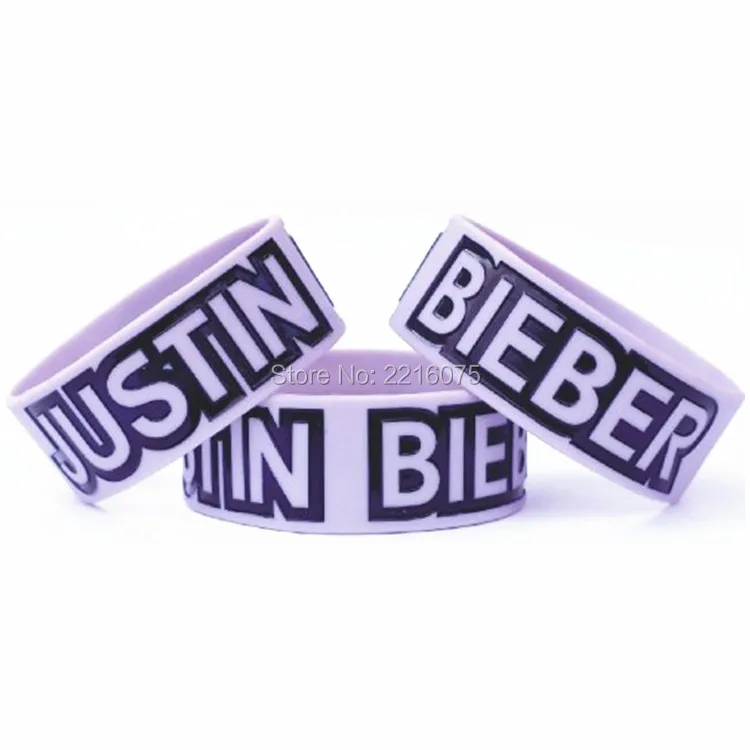 300 шт. один дюйм в рекламных целях! Заполненные цветом Джастин браслет с надписью