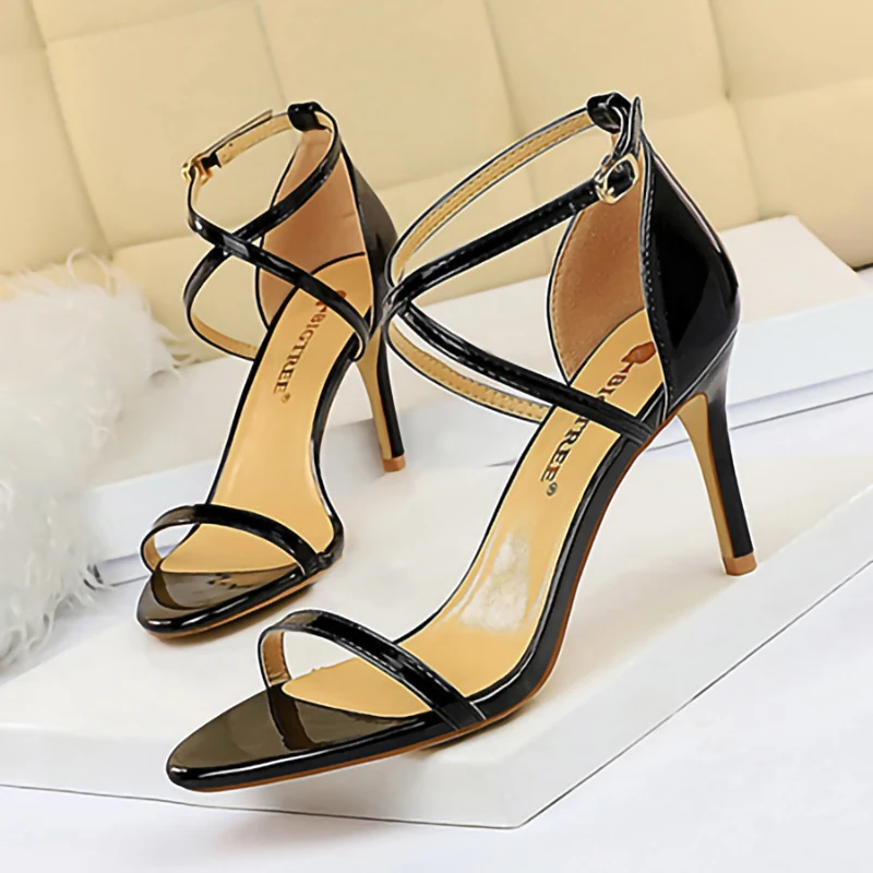 PDMOSY/летние женские босоножки на высоком каблуке пикантные открытые тонком с