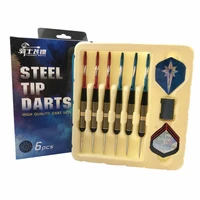cavalier 6 pcs professional 21g steel tip darts brass barrel with aluminium shafts darts set dart flights high quality