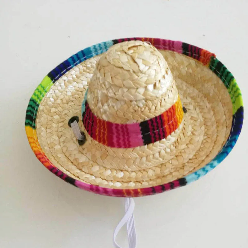 6 шт. натуральная солома мини Sombrero новый дизайн мексиканская шляпа ребенок душ