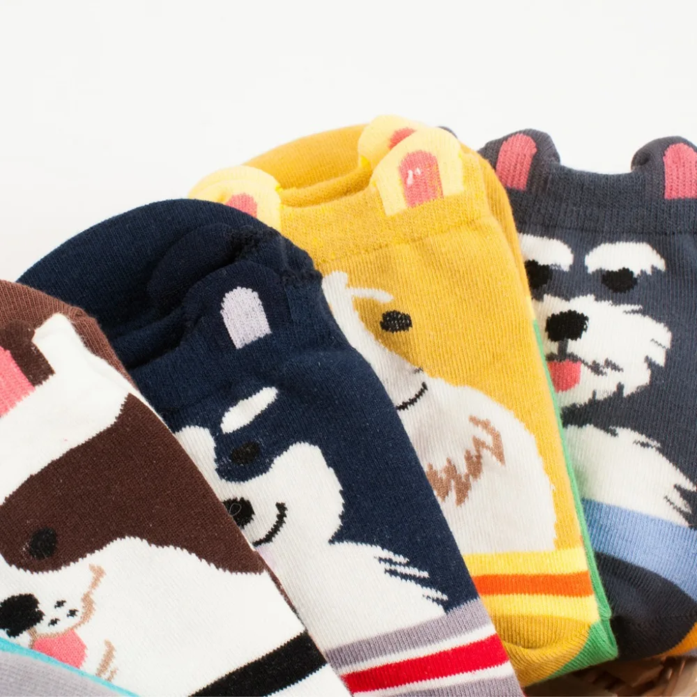 Носки женские хлопковые с мультяшным принтом милые повседневные короткие штаны