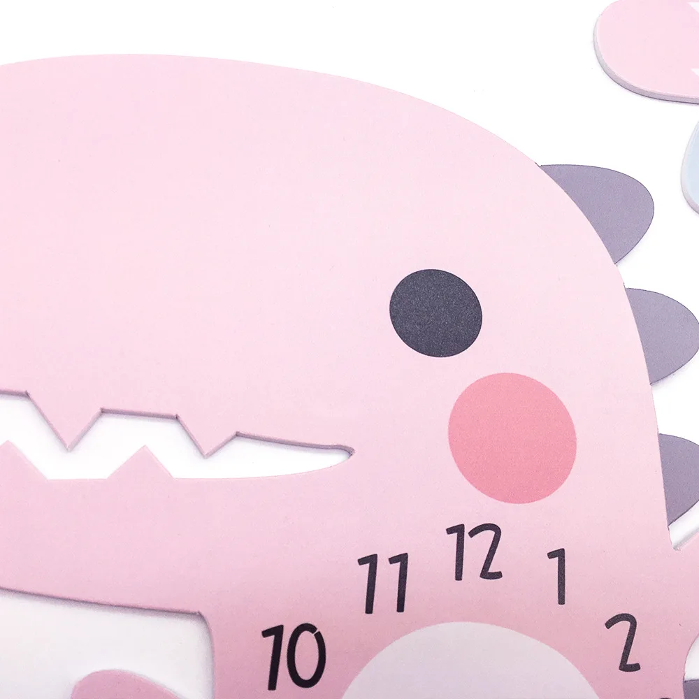 Детская комната гостиная тихие часы кубический мультфильм Динозавр настенные