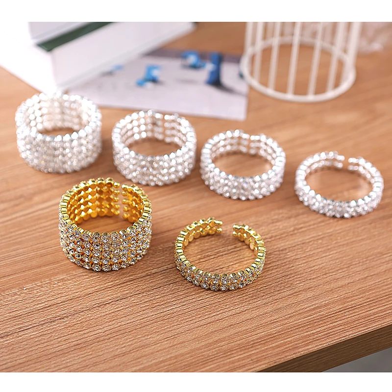 Роскошный свадебный браслет шикарный большие AB Стразы браслеты для женщин 1-5