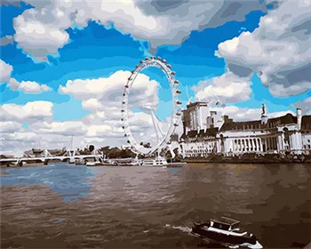 GX25851 DRAWJOY картина в рамке, живопись по номерам, современный пейзаж, домашний декор для гостиной, ручная работа, уникальные подарки, картина, настенное искусство - Цвет: GX25851