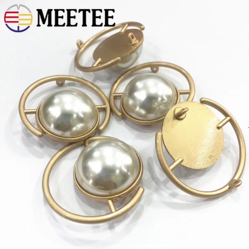 5 шт. 40 мм жемчужные круглые металлические пуговицы модное пальто с вырезами Botones
