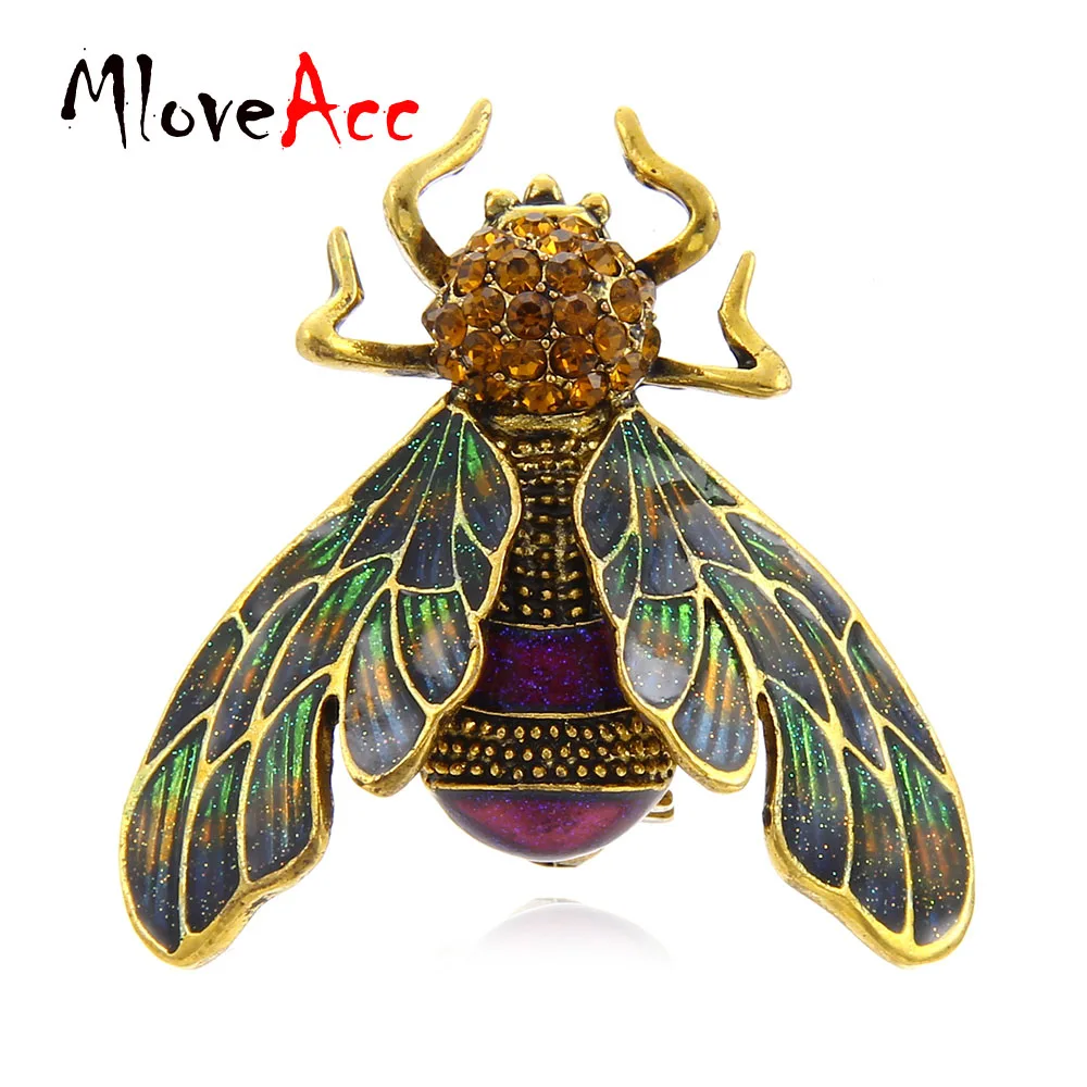 MloveAcc красивые зеленые фиолетовые эмалевые бриллиантовые металлические броши
