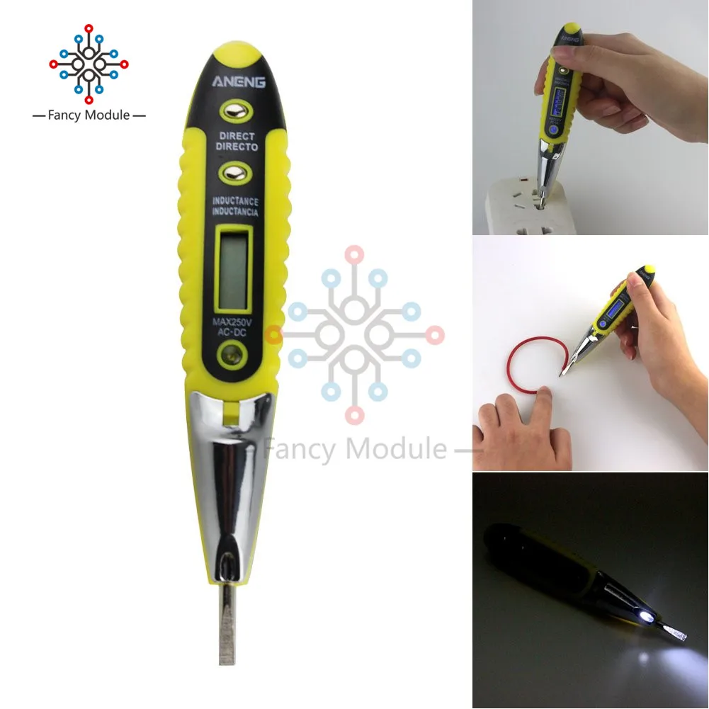 AC DC 12-250 В цифровой тестовый карандаш многофункциональный тестовый er Электрический ЖК-дисплей детектор напряжения тестовая ручка для электрика