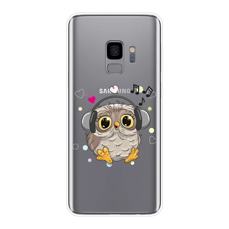 Задняя крышка для Samsung Galaxy Note 9 8 5 4 силиконовый мягкий чехол с милой совой S8 S9 Plus S5 S6