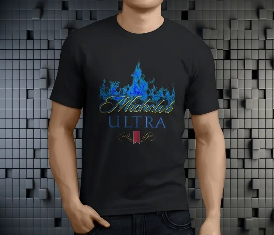 MICHELOB ULTRA Draft Beer Pabst Blue Miller Men's Black T-Shirt Size Sleeve T Shirt Summer Men Tee Tops Clothing | Мужская одежда