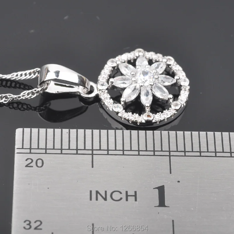 Рождественские подарки идеальный белый фианит для женщин Посеребренные