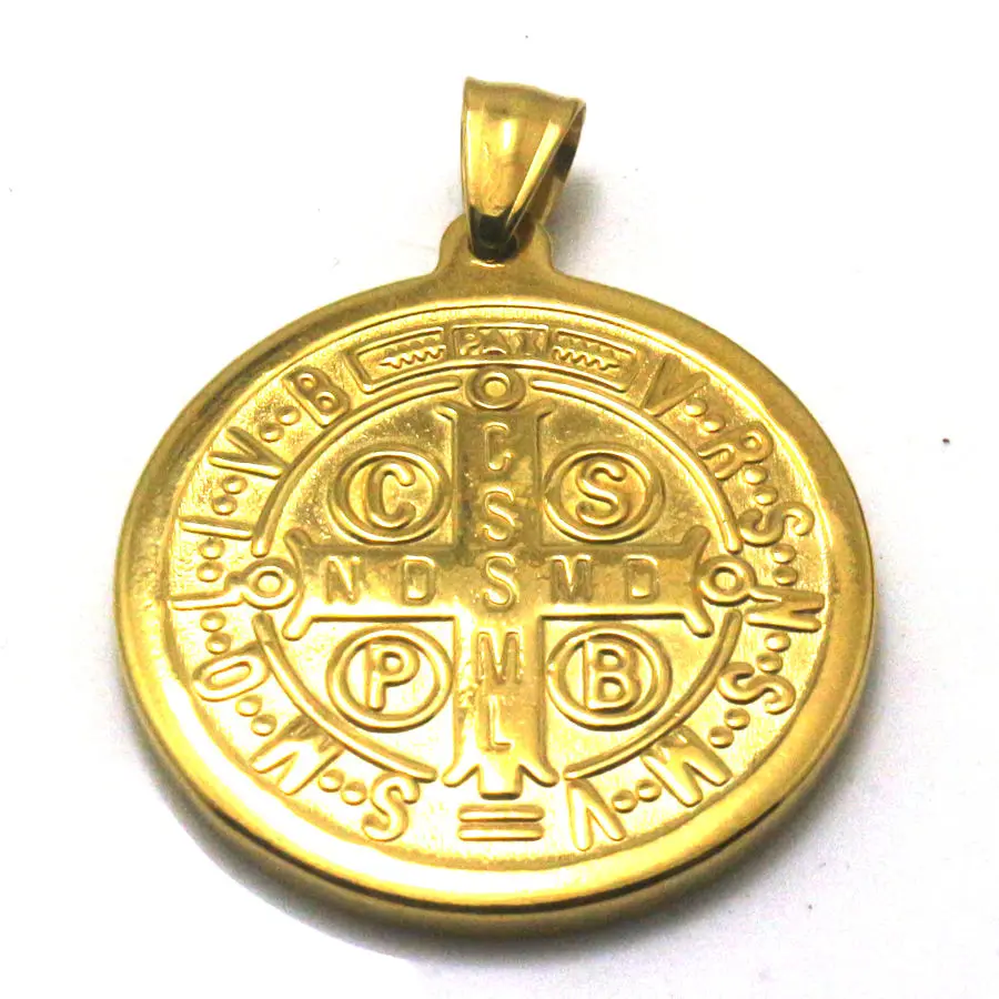 35 мм 316L нержавеющая сталь Святого Бенедикта нурсии CSPB CSSML NDSMD Христианская Католическая Церковь Иисуса экзорцизма кулон