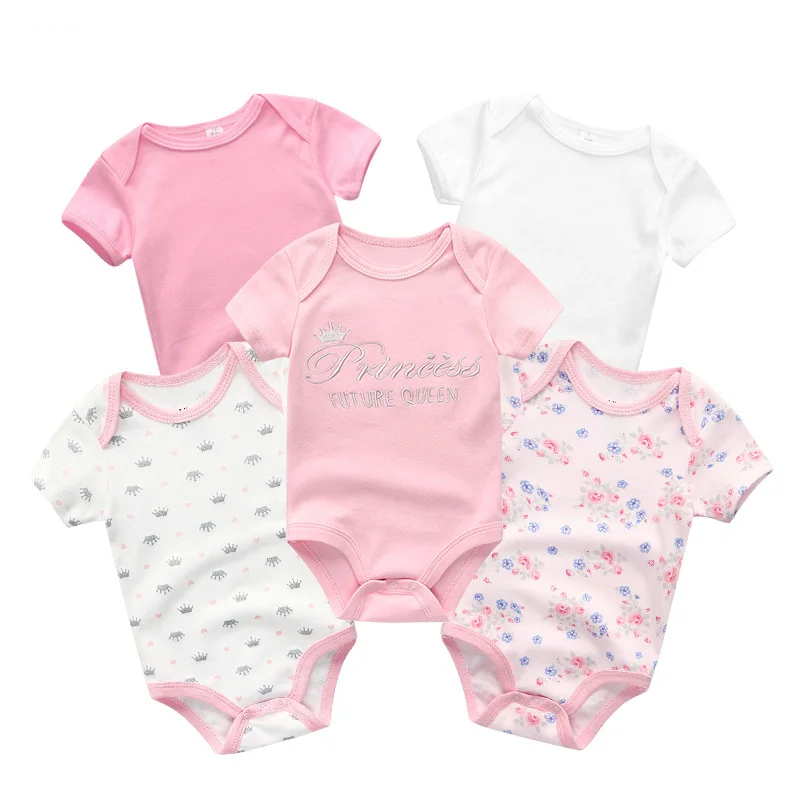 Baby Girl Clothes993 5 шт./лот комбинезон унисекс Одежда с единорогом для девочек одежда с короткими рукавами для маленьких девочек комбинезон для новорожденных - Цвет: Baby Girl Clothes993
