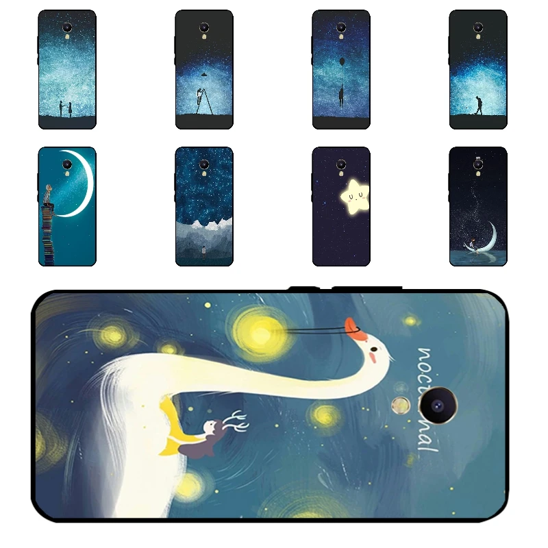 Черный мягкий чехол из ТПУ для Meizu M5S Mini телефона Meilan 5S Ультратонкий с узором