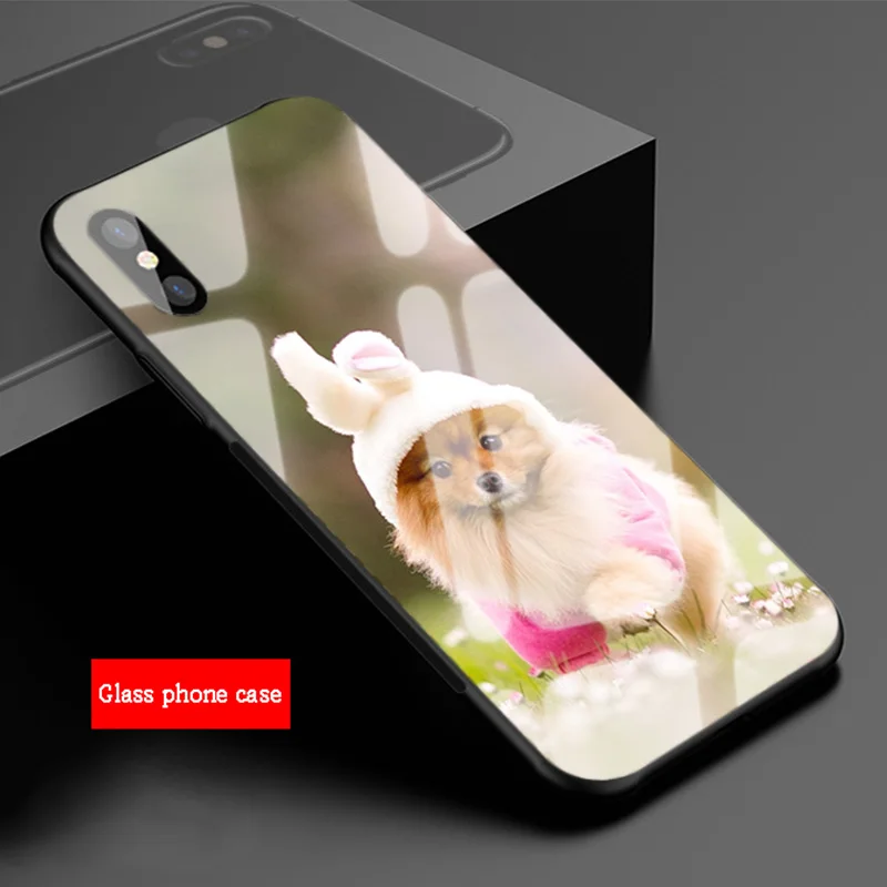 Pomeranian dogs dog Tempered Glass Phone Case For iPhone 6 6plus 7 plus 8 8plus 5 5S 5C SE X XS XR Max | Мобильные телефоны и
