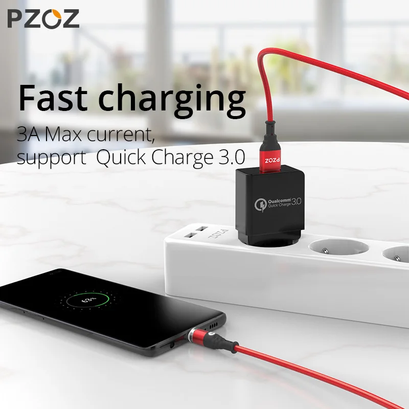 PZOZ магнитная зарядка Micro USB кабель магнитный usb type C для айфона c шнур зарядки