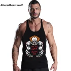 Майка Pennywise для фитнеса и бодибилдинга Мужская, хлопковая майка без рукавов, майка для бодибилдинга, одежда для воркаута