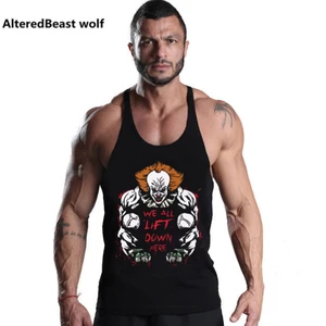 Майка Pennywise для фитнеса и бодибилдинга Мужская, хлопковая майка без рукавов, майка для бодибилдинга, одежда для воркаута