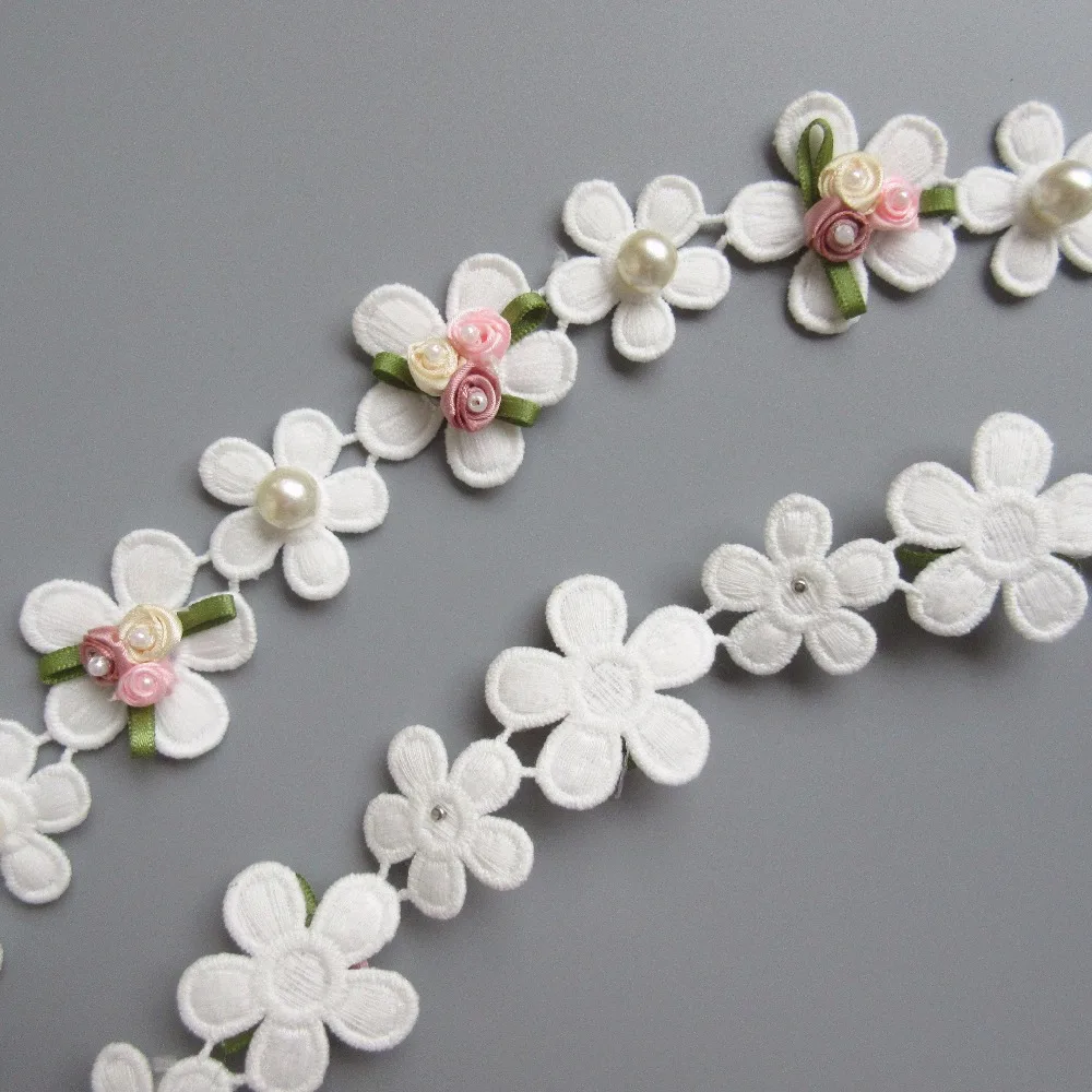 Винтажное платье с кружевной кромкой украшенное жемчугом и бусинами 1 ярд | Дом