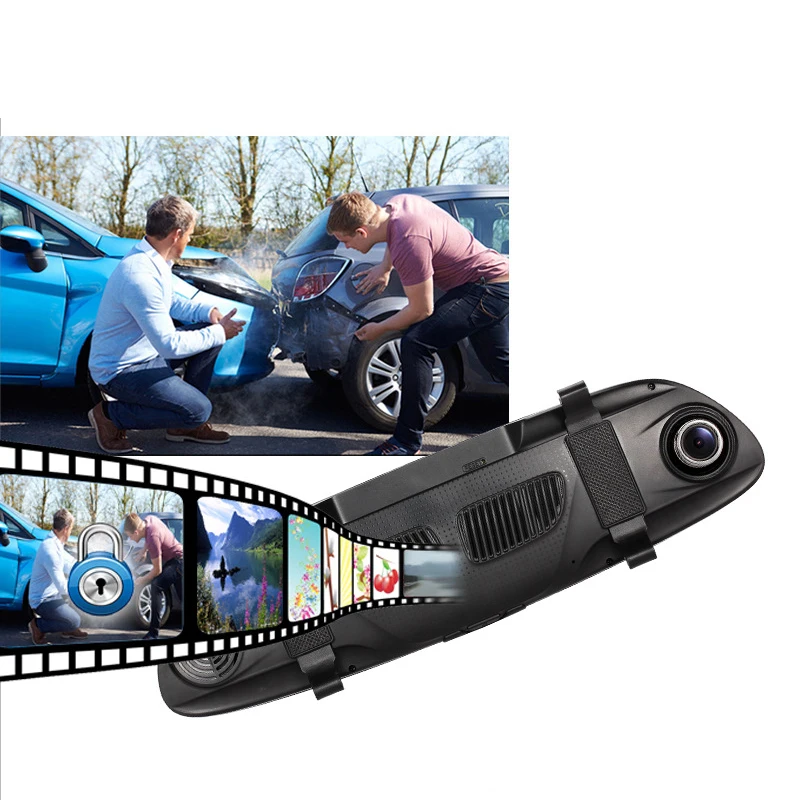 Автомобильный видеорегистратор Full HD 1080P 7 0 дюймов IPS сенсорный камера двойной