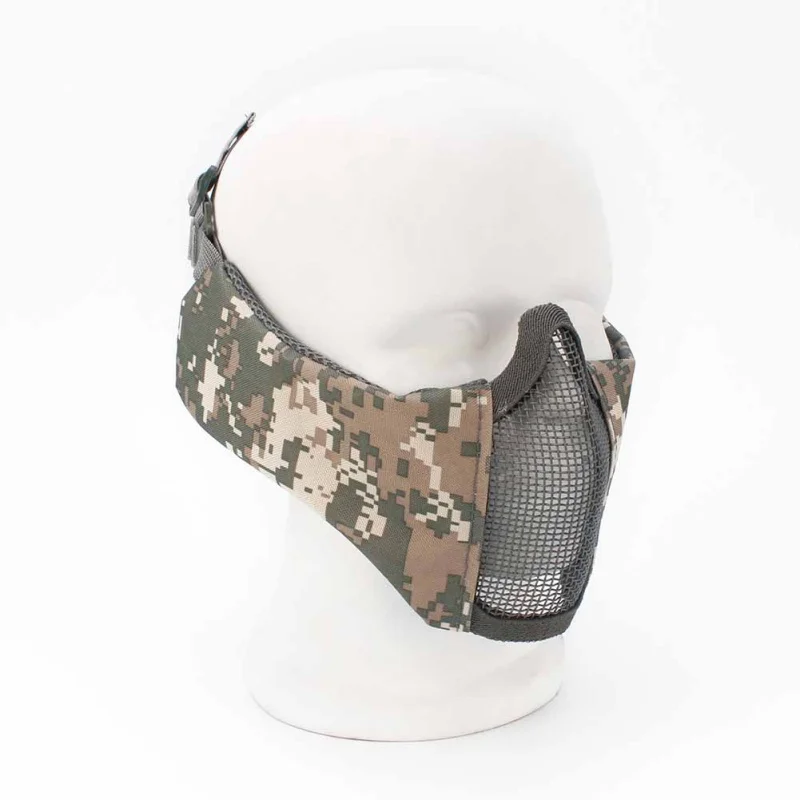Страйкбол Tattico Fan Esercito Camuffamento Gioco Maschera di Pollo Nuovo tattico mezzo viso metal acciaio сетчатая сетка