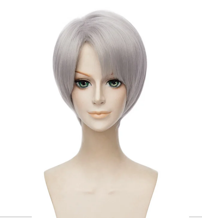 Wig Coshome Yuri on Ice Косплей парики костюмы Спортивная одежда Виктора Никифорова красная куртка одежда для мужчин взрослых топы и штаны комплект - Цвет: Wig