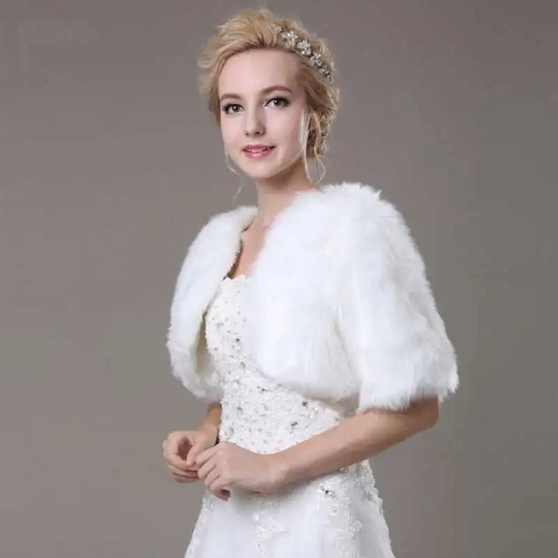 Искусственного меха невесты шаль теплый толстый осень-зима семь точка рукава
