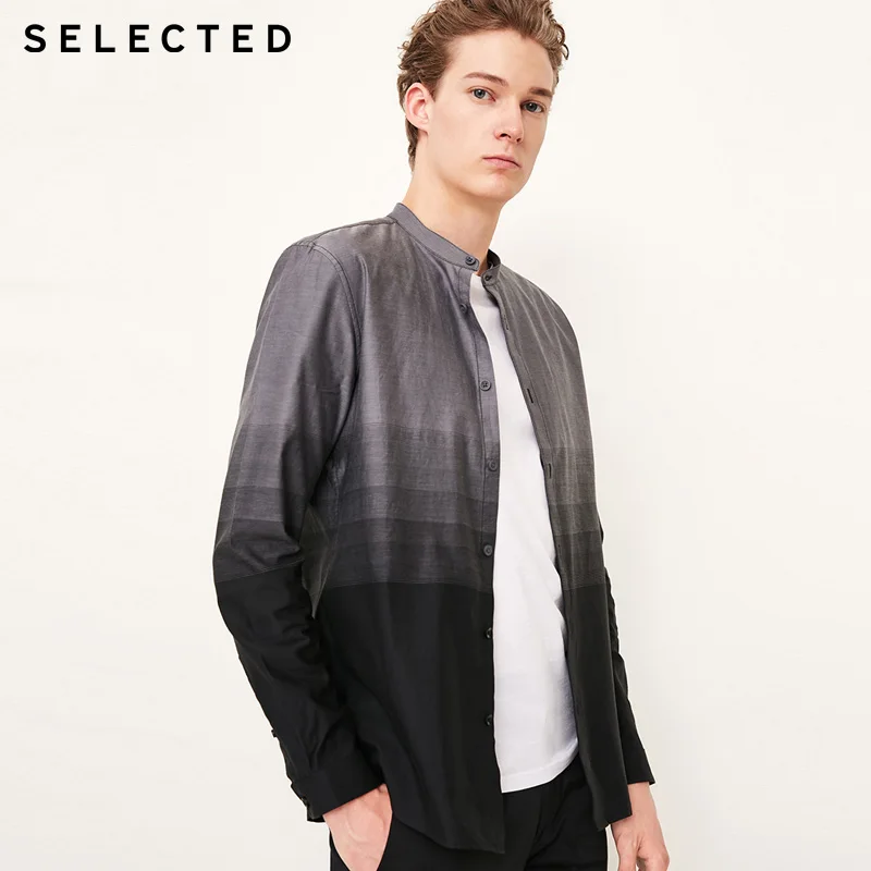 SELECTED Spring Summer Men Shirt Casual Slim Fit Shirt 100% Cotton Long-sleeved Shirt |418305510