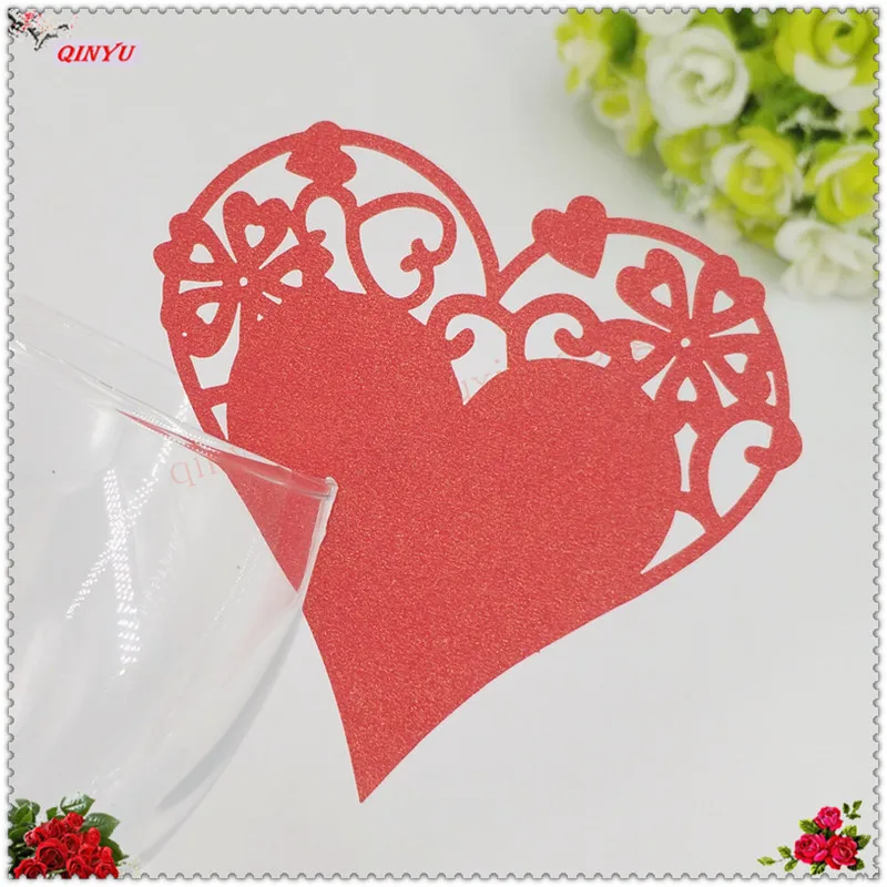 Лидер продаж карточка для чашек 100 шт./лот свадебные сувениры в форме сердца