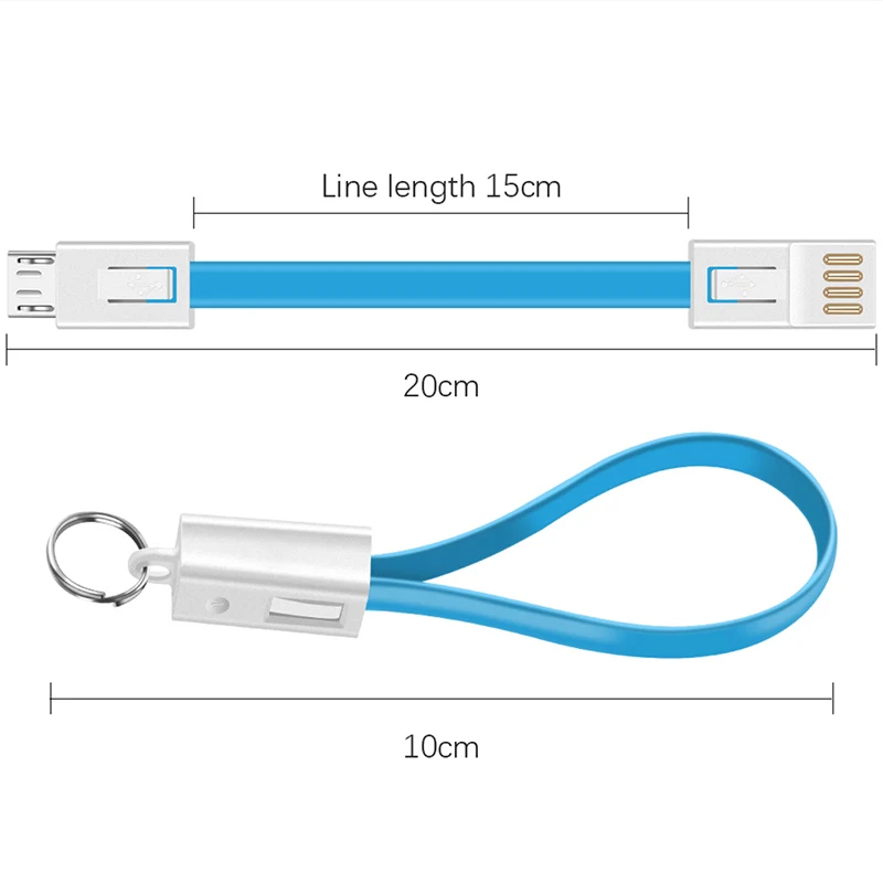 Портативный USB кабель брелок для ключей Type C Micro usb Короткие кабели передачи данных