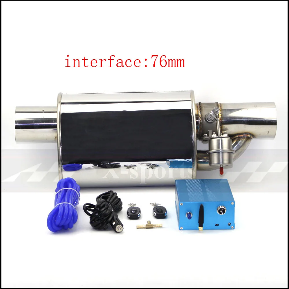 vacuum pump 76mm Автомобильный клапан выхлопной трубы вакуумный насос переменный глушители Нержавеющая сталь Универсальный ID: 51 мм/63 мм 76 мм с плоским носком дистанционного Управление глушитель выхлопных газов - Цвет: vacuum pump 76mm