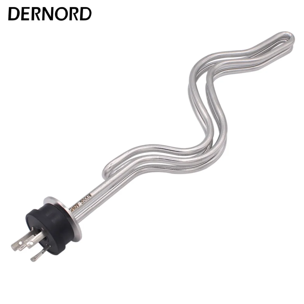 Dernord 240V 5500W 1.5"Tri-clamp Integrated Stainless Steel Heating Element Immersion Water Heater With L6/30P Twist Lock Plug