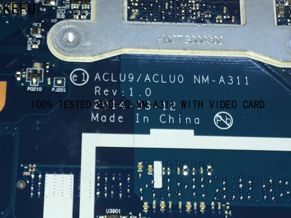 KEFU 100% протестированная ACLU9/ ACLU0 NM A311 материнская плата для ноутбука Lenovo G50 30 на