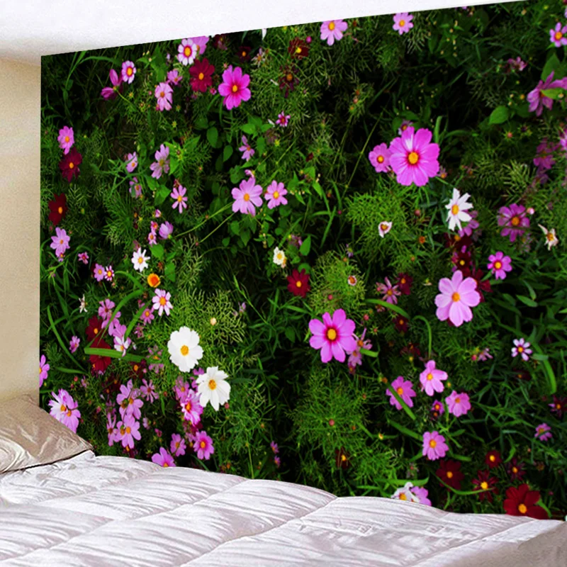 

Tapestry Floral Wall Hanging Flower Pattern For Home Deco Wall Art