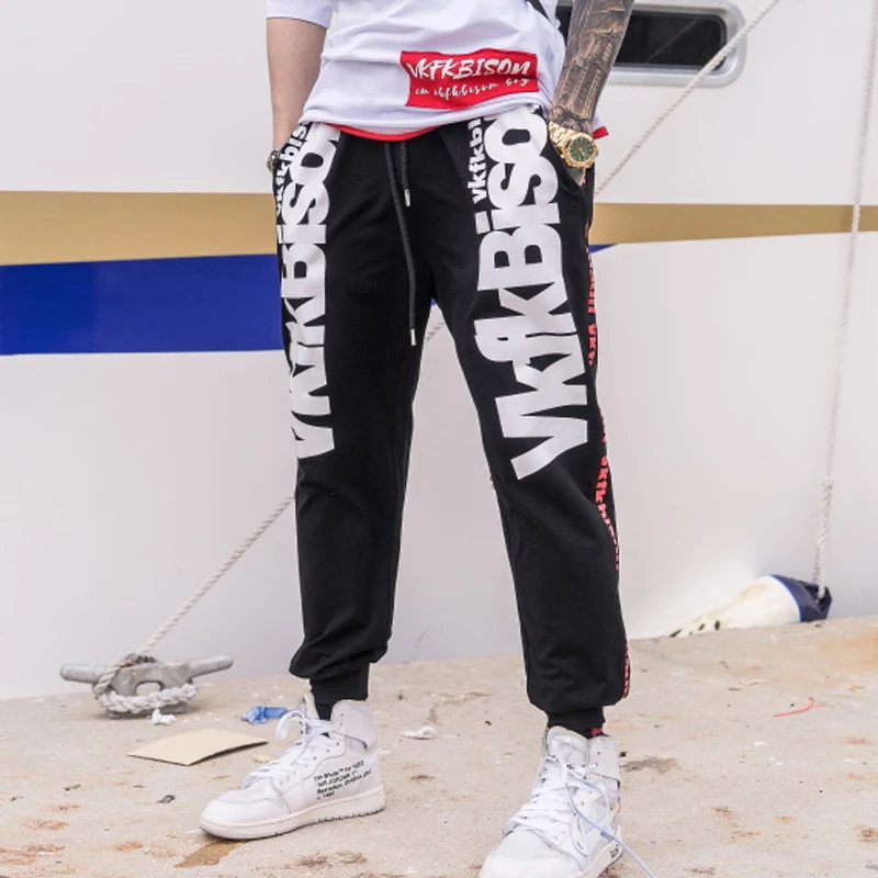 Повседневные брюки длиной до щиколотки мужские 2019 модные джоггеры с буквенным
