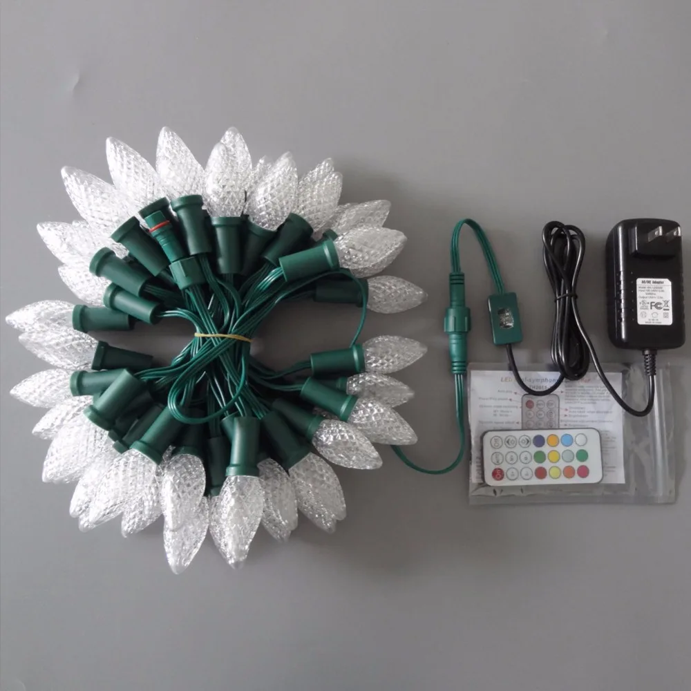 200 шт. C7/C9 DC12V WS2811 50 узлов/гирлянда D20D S20 Адресуемая RGB светодиодная Рождественская
