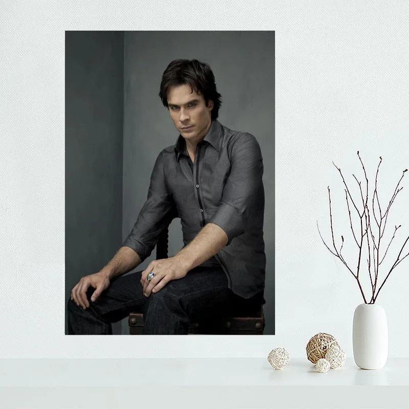 2017 New arrival Custom Ian Somerhalder Canvas Painting Poster Home Decor Cloth Silk Fabric Wall Art for Living Room | Дом и сад