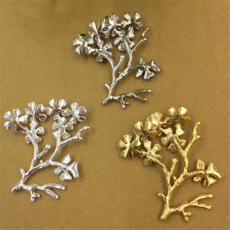 10pcs/lot 52x44mm flower pendant metal leaf jewelry findings for DIY Hairwear necklace accessories | Украшения и аксессуары