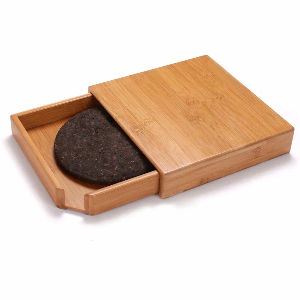 Бамбуковая Ретро Пуэр Чайная коробка из дерева для хранения Выгравированный