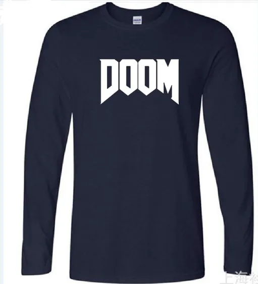 Shooter Game DOOM Футболка мужская и женская повседневная одежда футболка с длинными