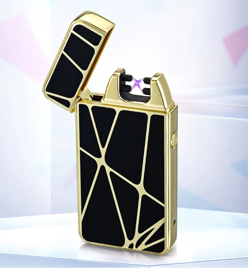 Novelty USB Rechargeable Electric Arc Lighters Personalized Cross Double Pulse Slim No Gas flameless Lighter Gadgets for men | Дом и сад