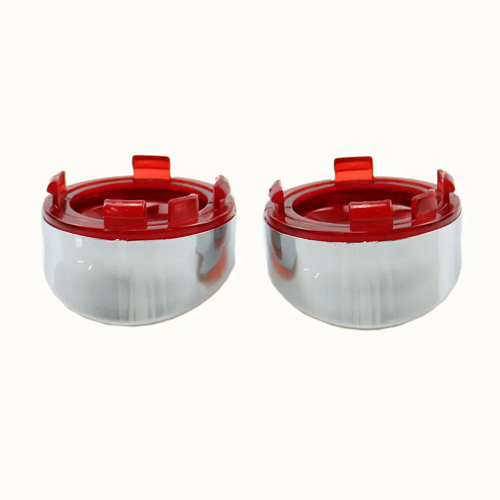 

2x Red Turn Signal Light Lens Chrome Cover For Harley Dyna Softail Touring FLHX